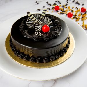 Eggless Double Truffle Cake